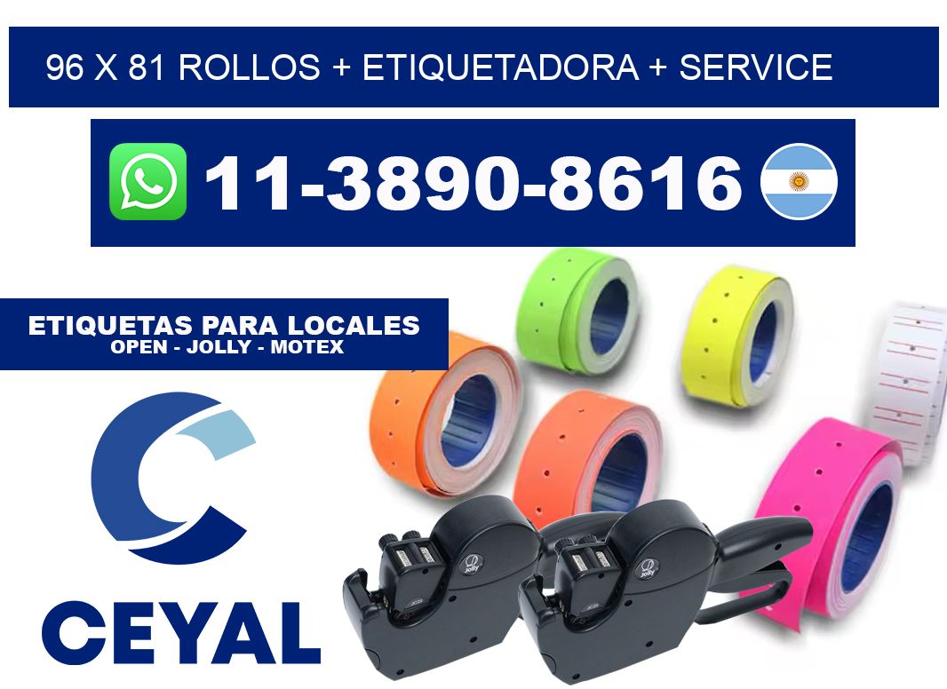 96 x 81 rollos + etiquetadora + service