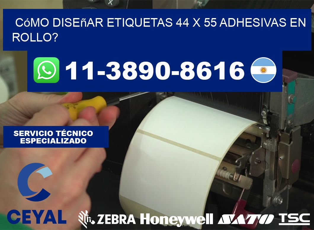 Cómo diseñar etiquetas 44 x 55 adhesivas en rollo?