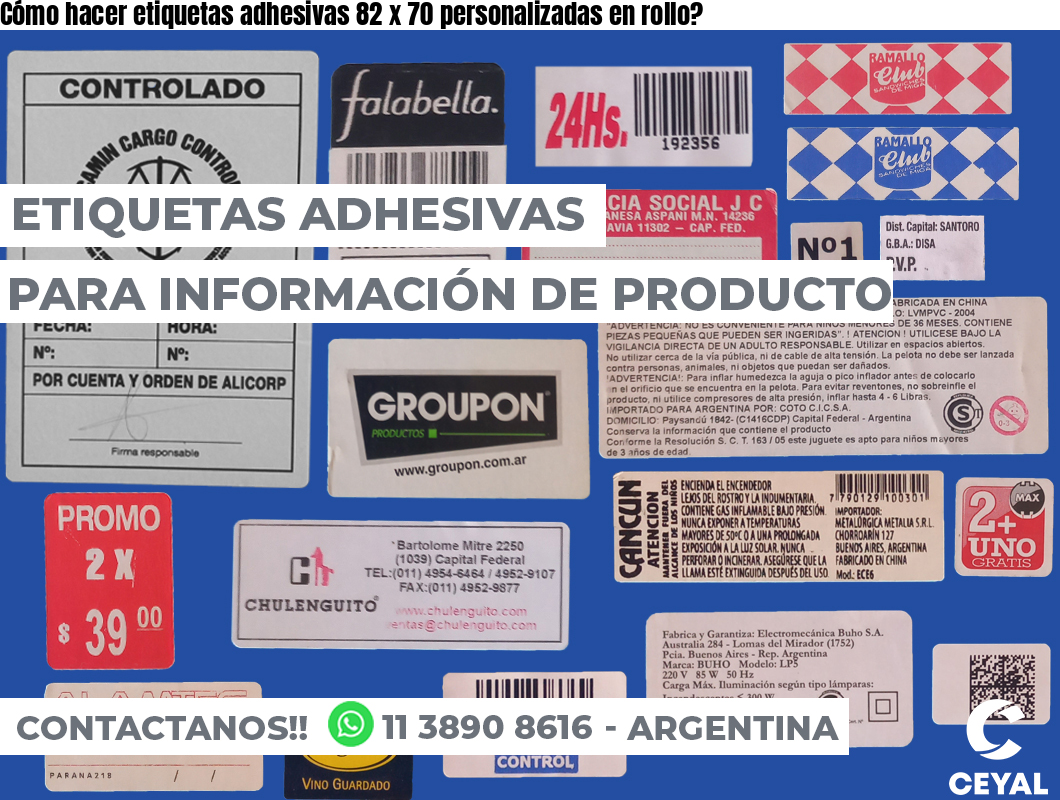 Cómo hacer etiquetas adhesivas 82 x 70 personalizadas en rollo?