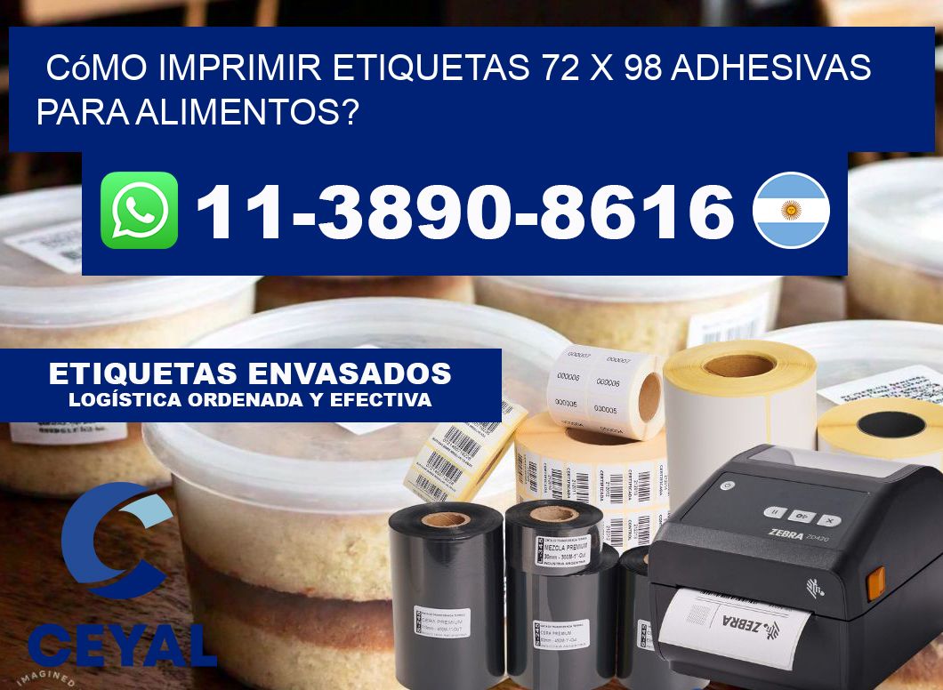 Cómo imprimir etiquetas 72 x 98 adhesivas para alimentos?