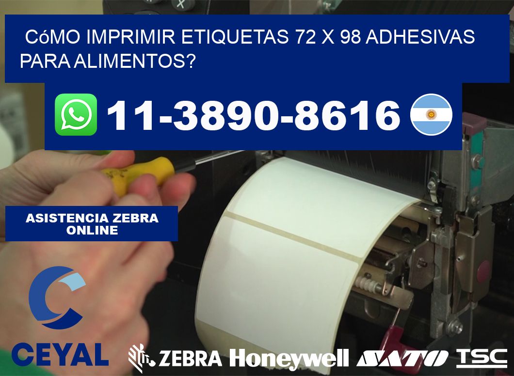 Cómo imprimir etiquetas 72 x 98 adhesivas para alimentos?