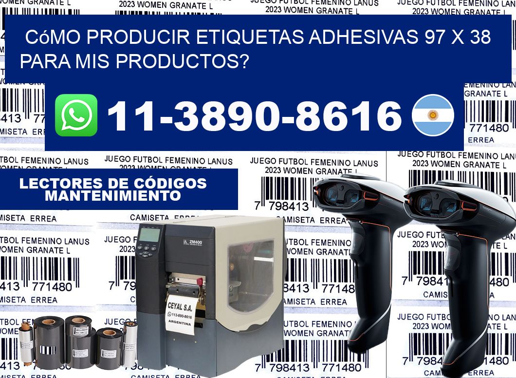 Cómo producir etiquetas adhesivas 97 x 38 para mis productos?