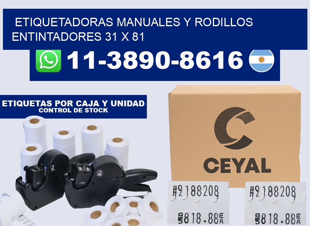 Etiquetadoras manuales y rodillos entintadores 31 x 81