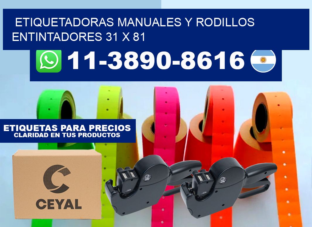 Etiquetadoras manuales y rodillos entintadores 31 x 81