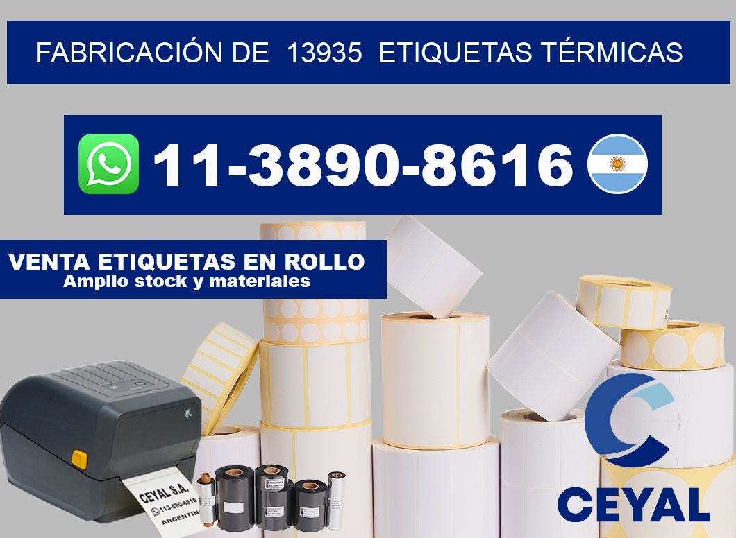 FABRICACIÓN DE  13935  ETIQUETAS TÉRMICAS