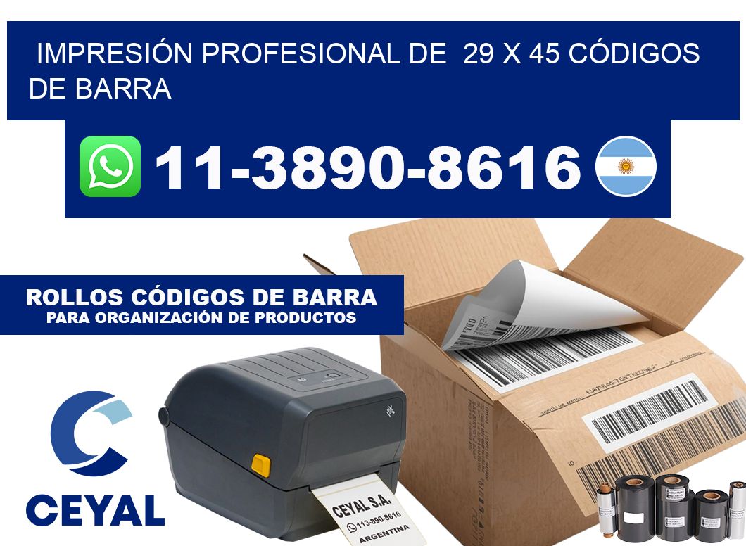 IMPRESIÓN PROFESIONAL DE 29 x 45 CÓDIGOS DE BARRA