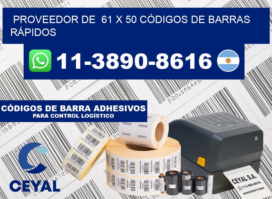 PROVEEDOR DE  61 x 50 CÓDIGOS DE BARRAS RÁPIDOS