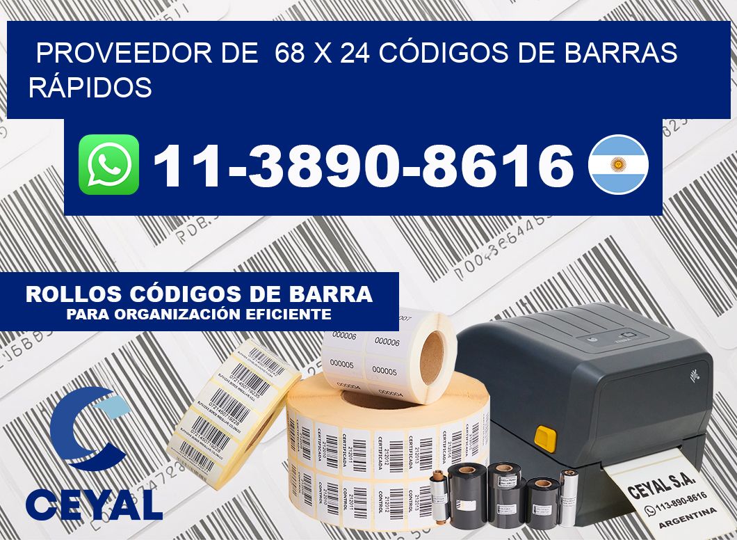 PROVEEDOR DE  68 x 24 CÓDIGOS DE BARRAS RÁPIDOS
