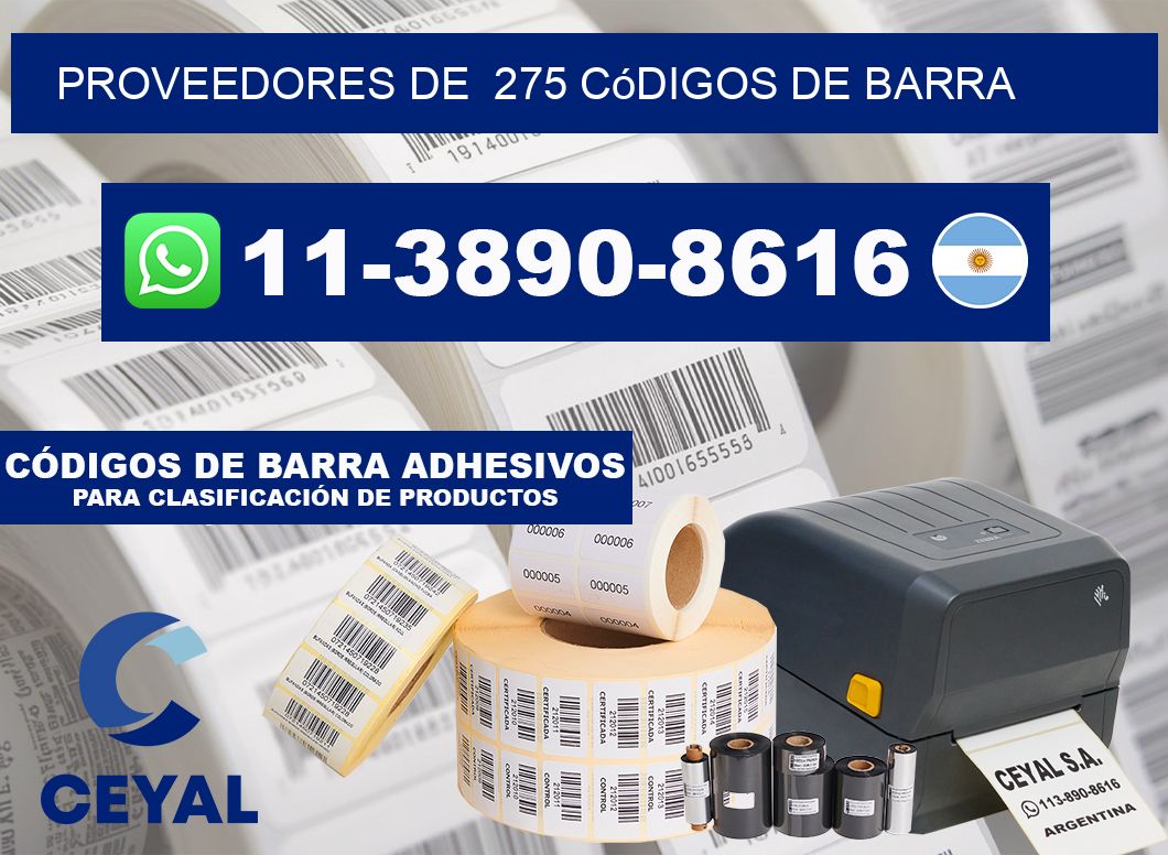 Proveedores de 275 códigos de barra