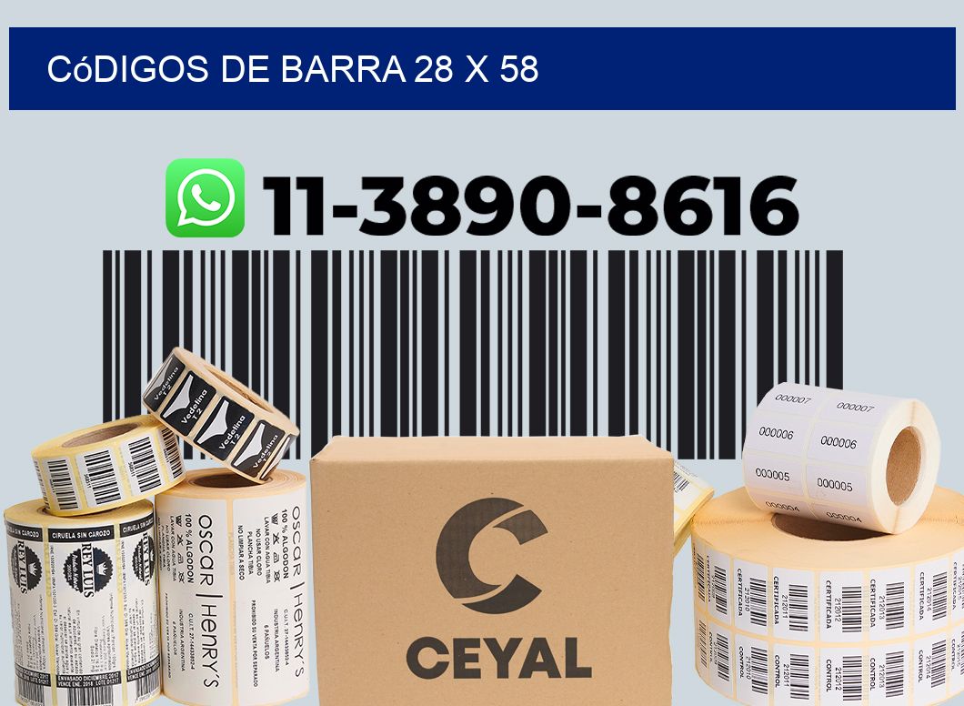 códigos de barra 28 x 58