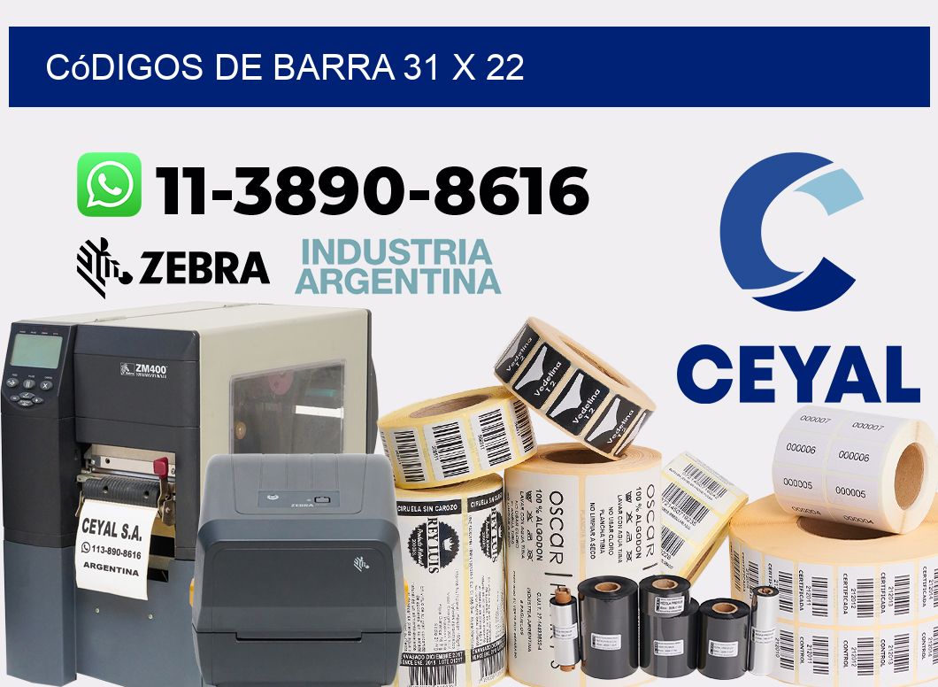 códigos de barra 31 x 22
