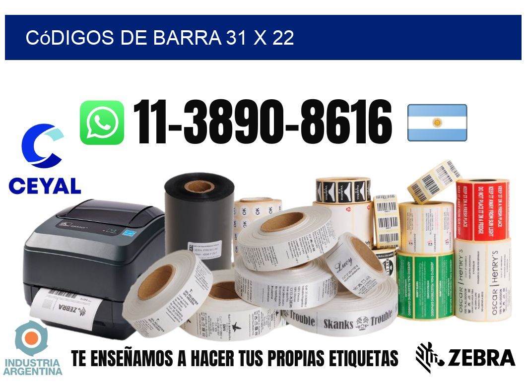 códigos de barra 31 x 22