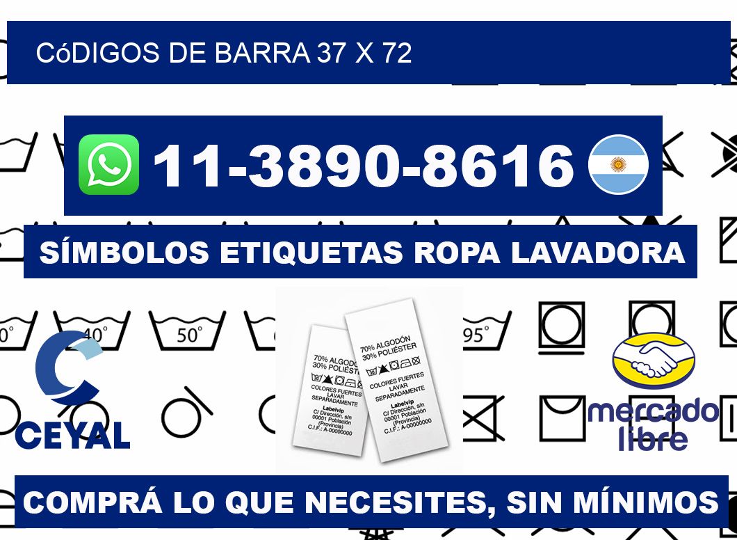 códigos de barra 37 x 72