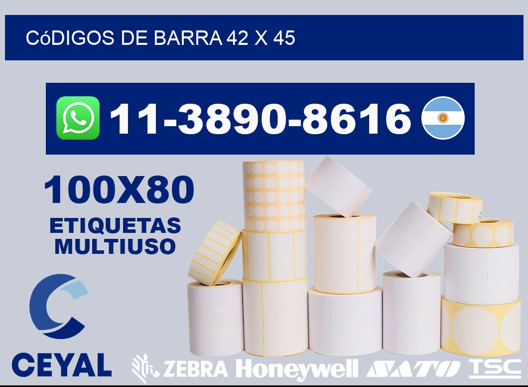 códigos de barra 42 x 45