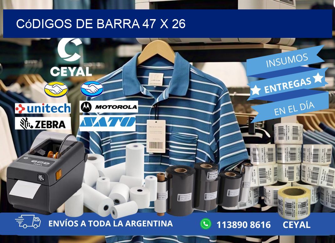 códigos de barra 47 x 26
