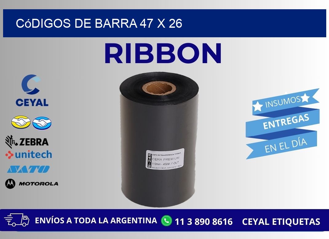 códigos de barra 47 x 26