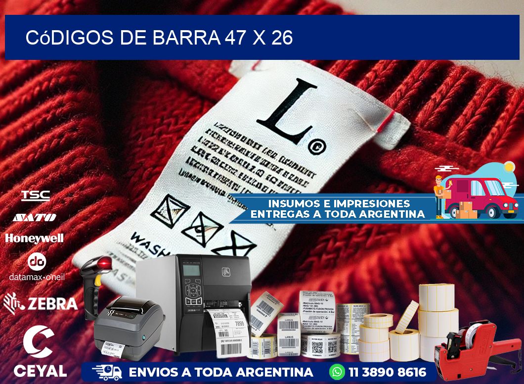 códigos de barra 47 x 26
