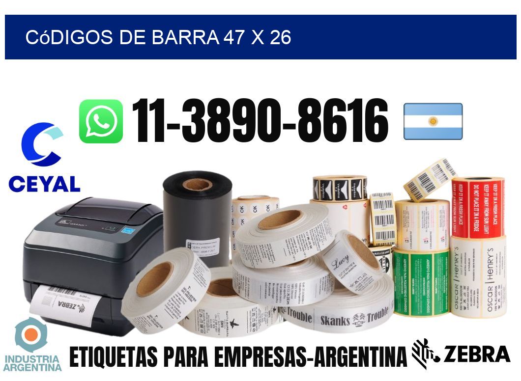 códigos de barra 47 x 26