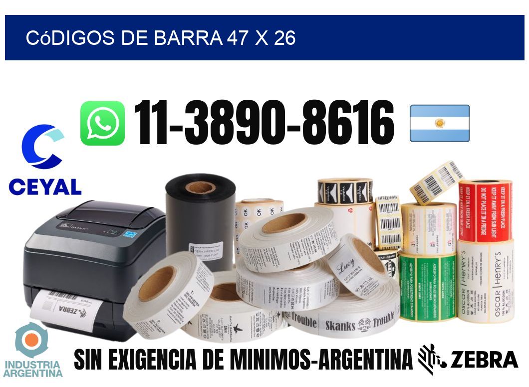 códigos de barra 47 x 26