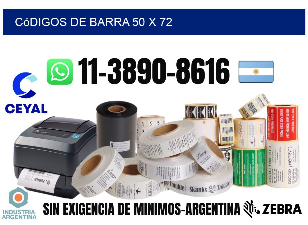 códigos de barra 50 x 72