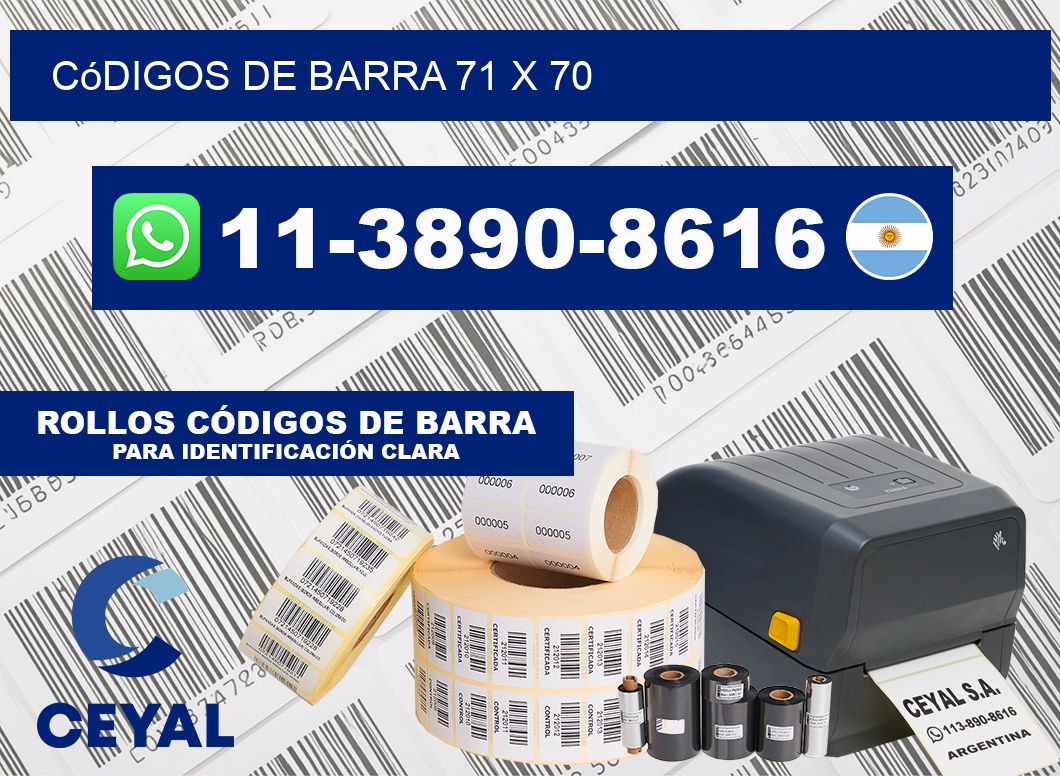 códigos de barra 71 x 70