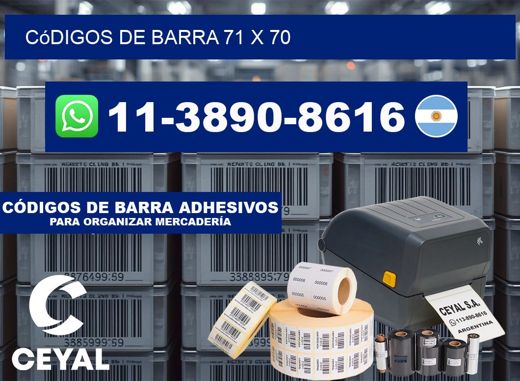 códigos de barra 71 x 70