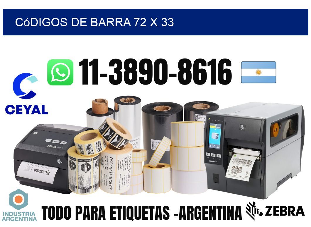 códigos de barra 72 x 33