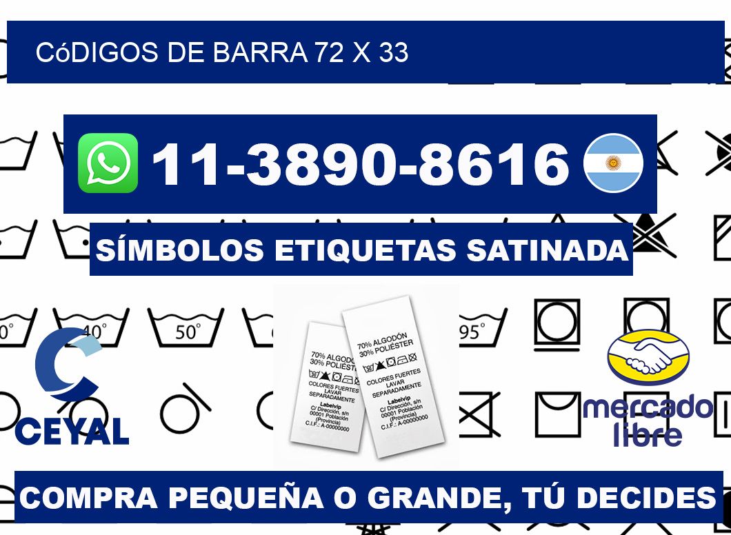 códigos de barra 72 x 33