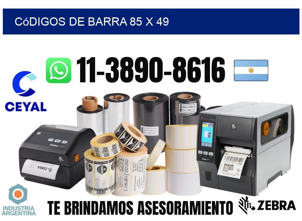 códigos de barra 85 x 49
