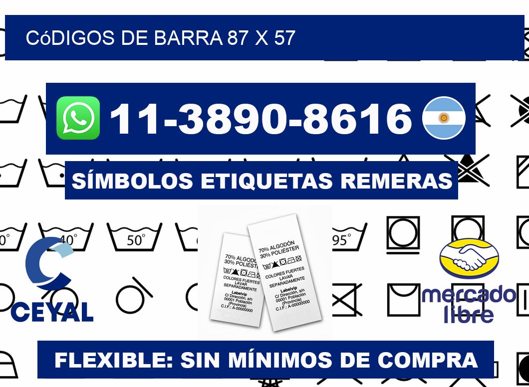 códigos de barra 87 x 57