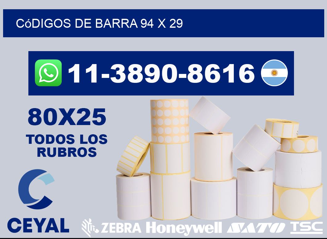 códigos de barra 94 x 29