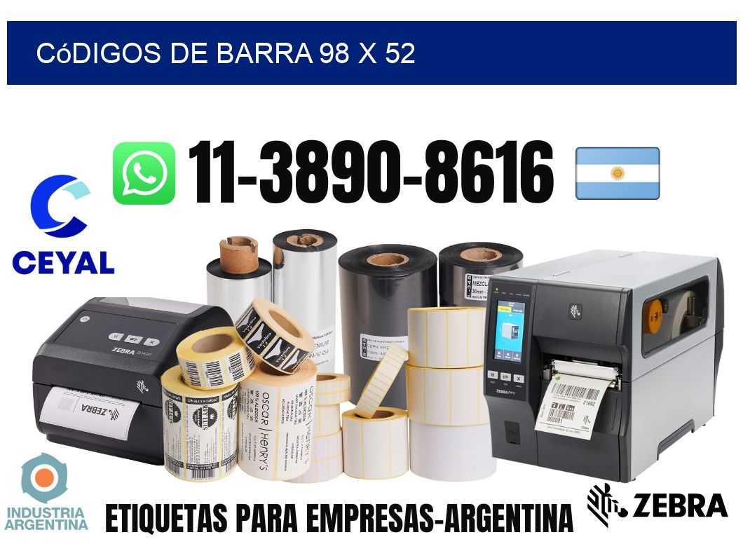 códigos de barra 98 x 52