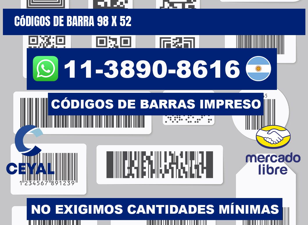 códigos de barra 98 x 52