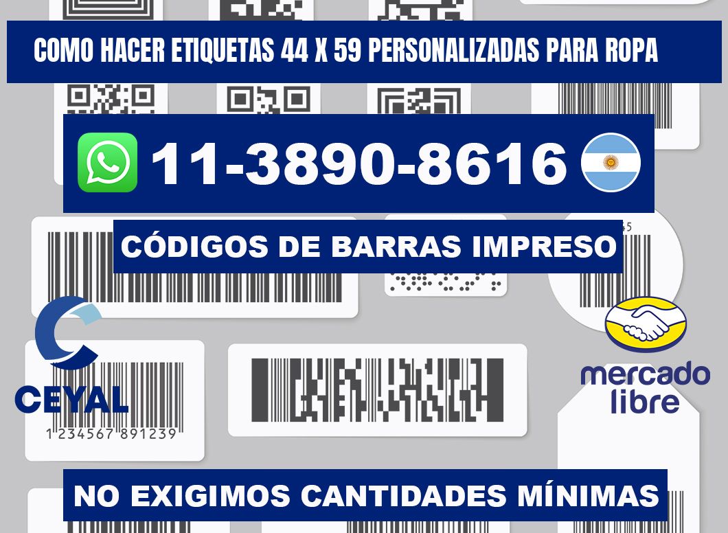 como hacer etiquetas 44 x 59 personalizadas para ropa