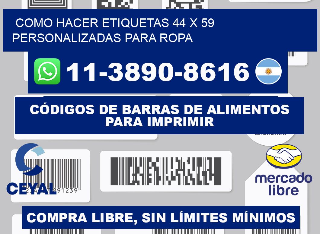 como hacer etiquetas 44 x 59 personalizadas para ropa