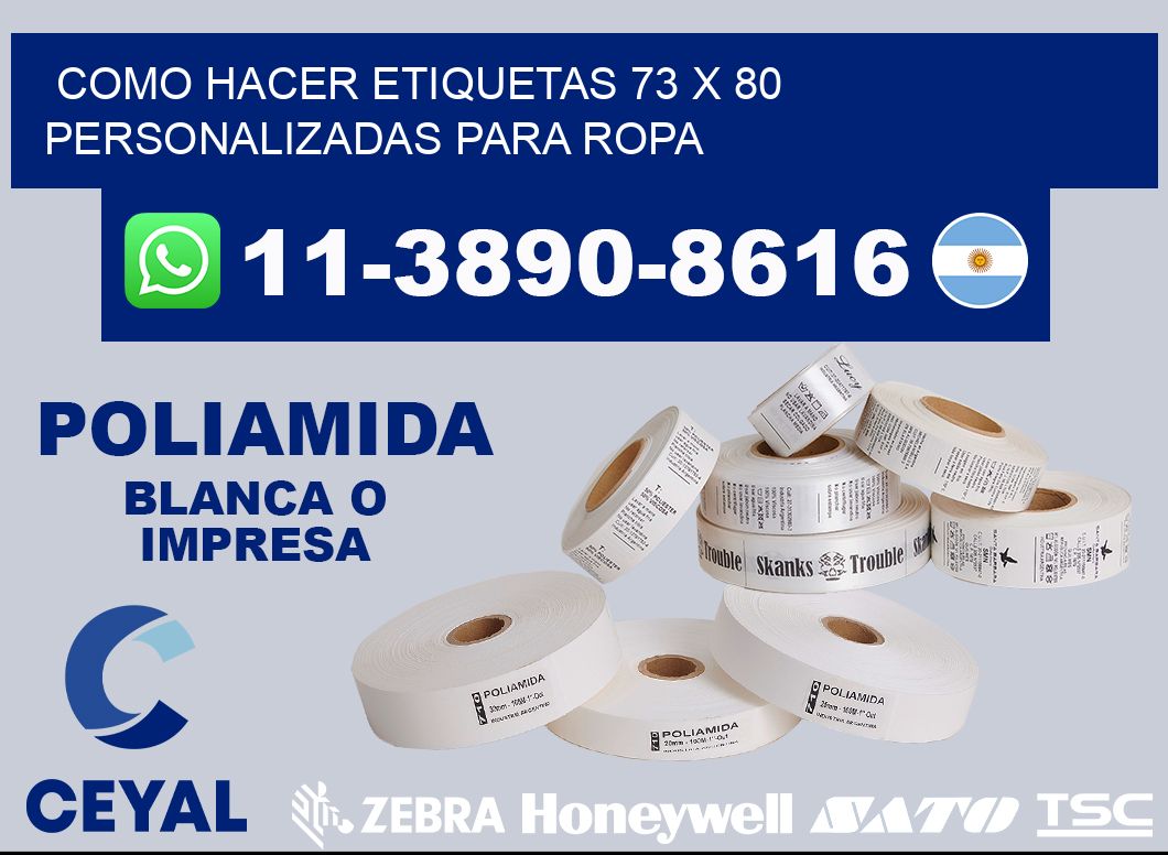 como hacer etiquetas 73 x 80 personalizadas para ropa