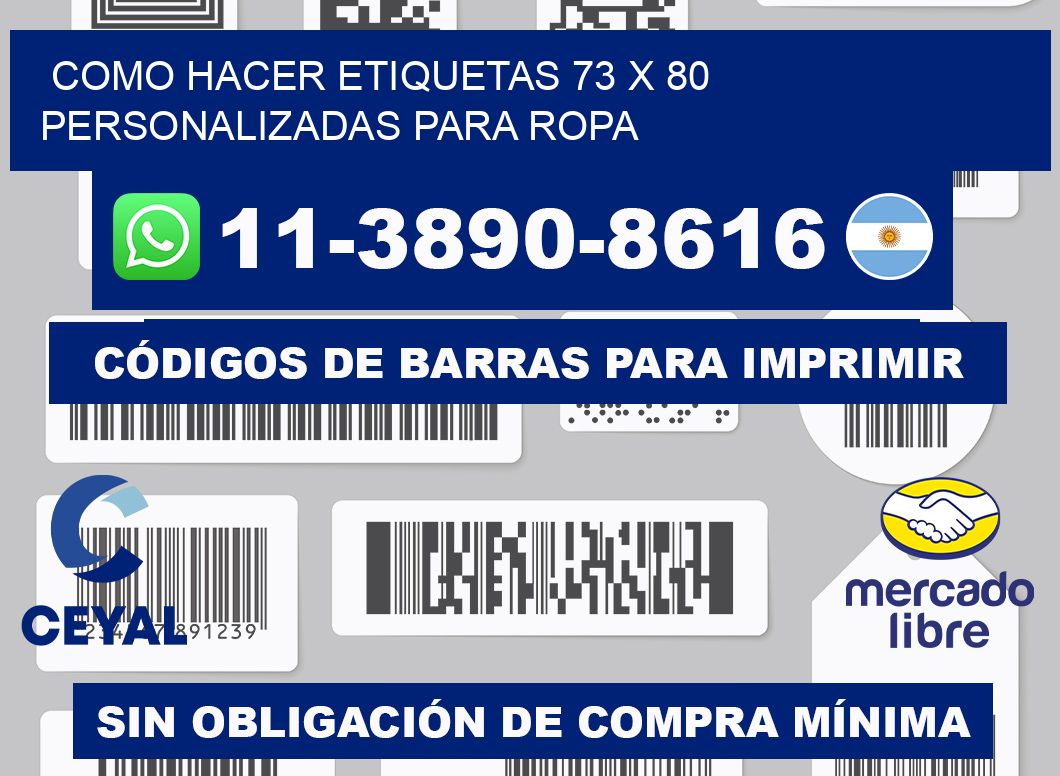 como hacer etiquetas 73 x 80 personalizadas para ropa