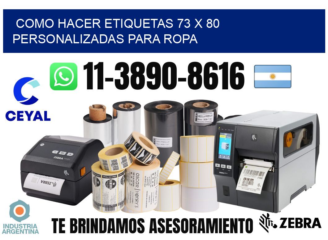 como hacer etiquetas 73 x 80 personalizadas para ropa
