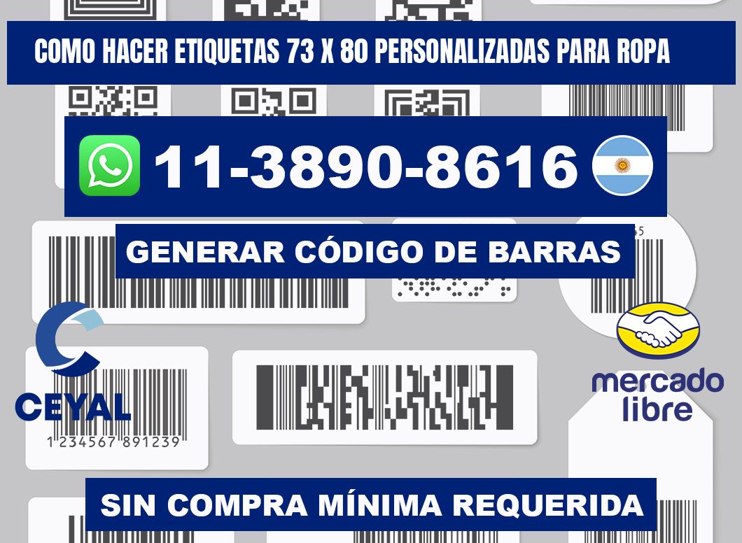 como hacer etiquetas 73 x 80 personalizadas para ropa