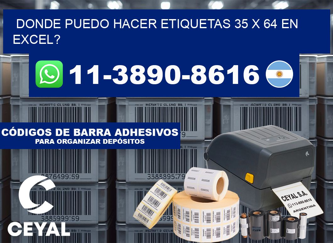 donde puedo hacer etiquetas 35 x 64 en excel?