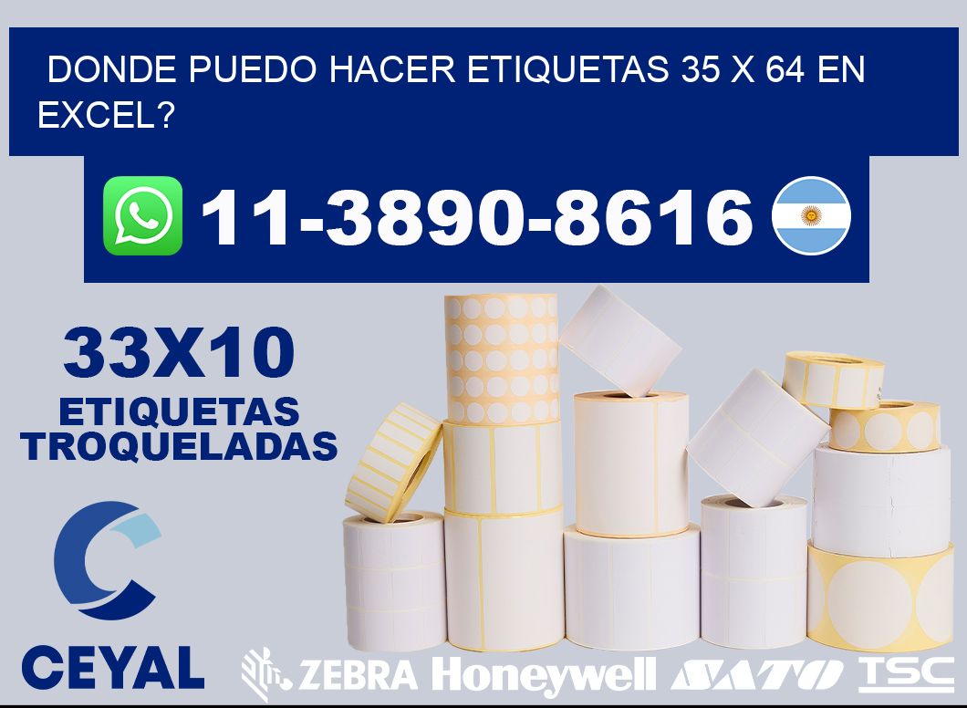 donde puedo hacer etiquetas 35 x 64 en excel?