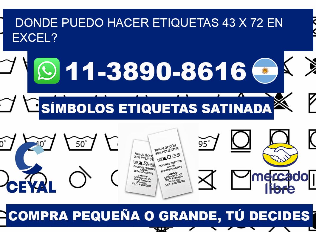 donde puedo hacer etiquetas 43 x 72 en excel?
