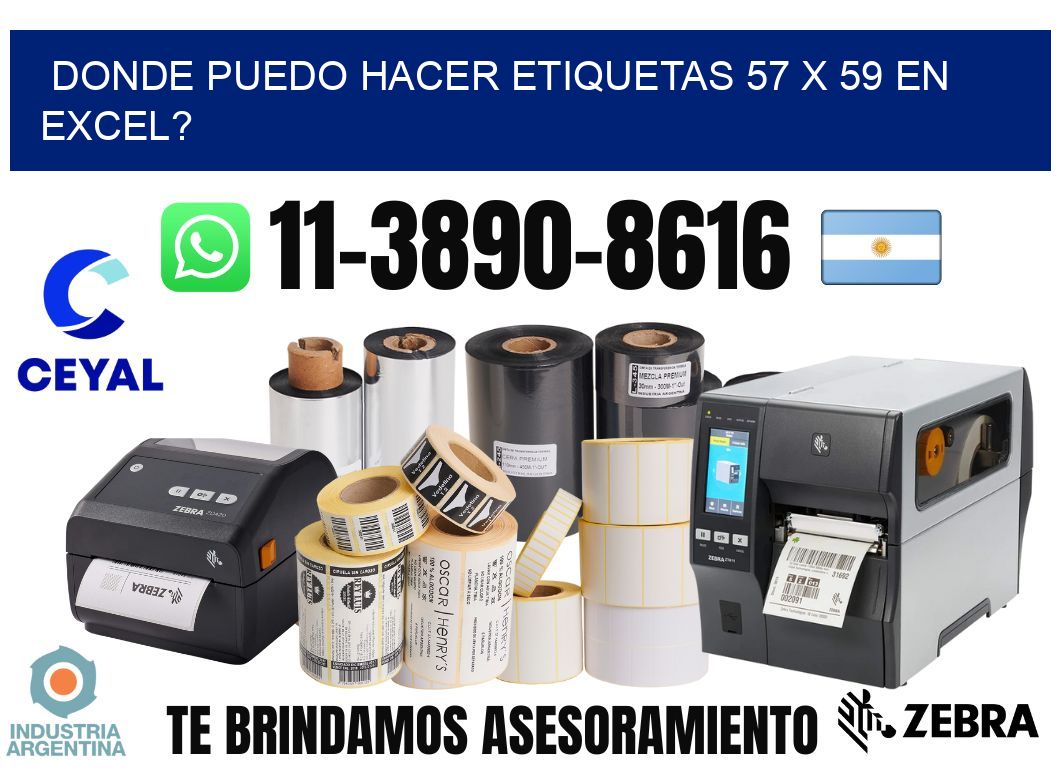donde puedo hacer etiquetas 57 x 59 en excel?