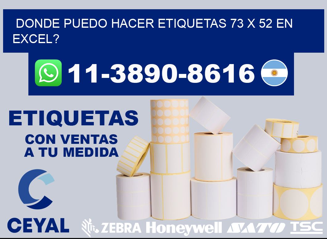 donde puedo hacer etiquetas 73 x 52 en excel?