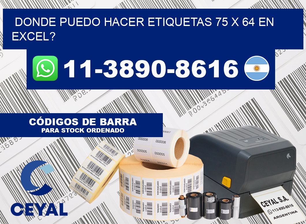 donde puedo hacer etiquetas 75 x 64 en excel?