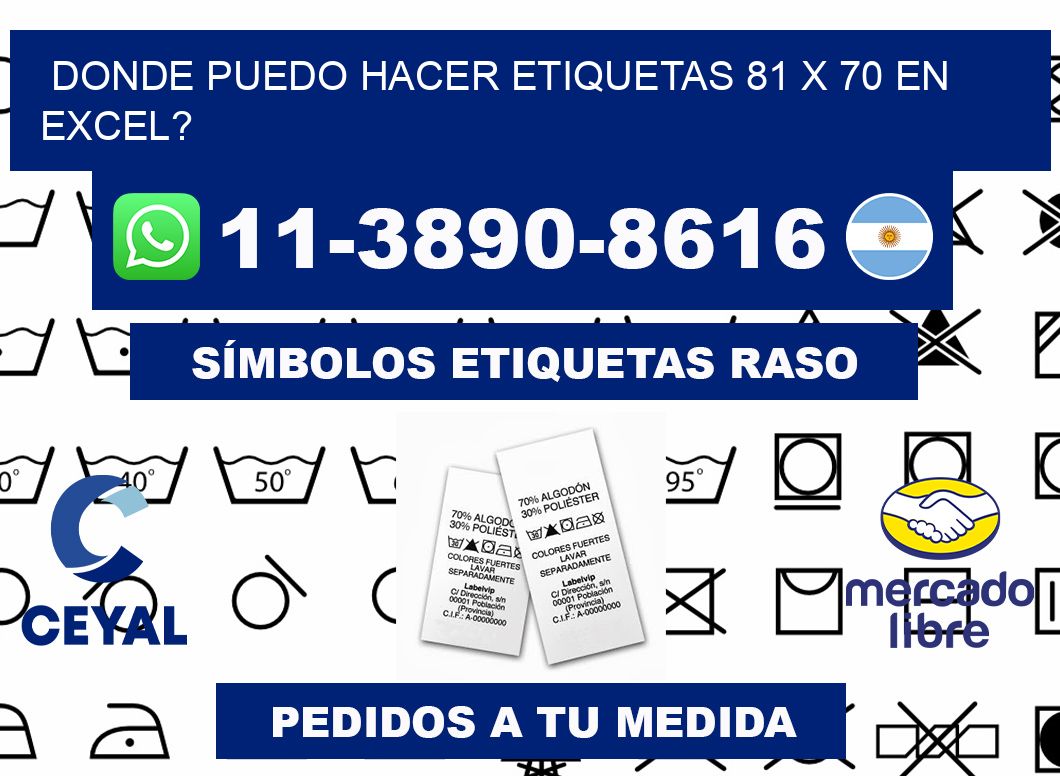 donde puedo hacer etiquetas 81 x 70 en excel?