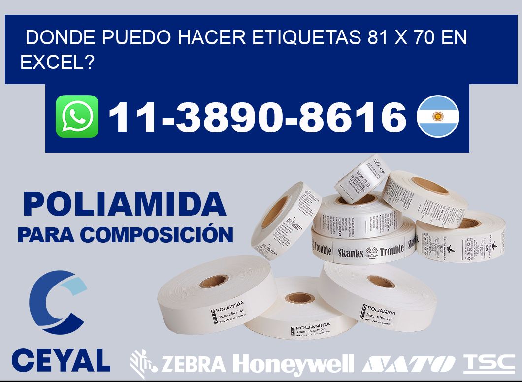 donde puedo hacer etiquetas 81 x 70 en excel?