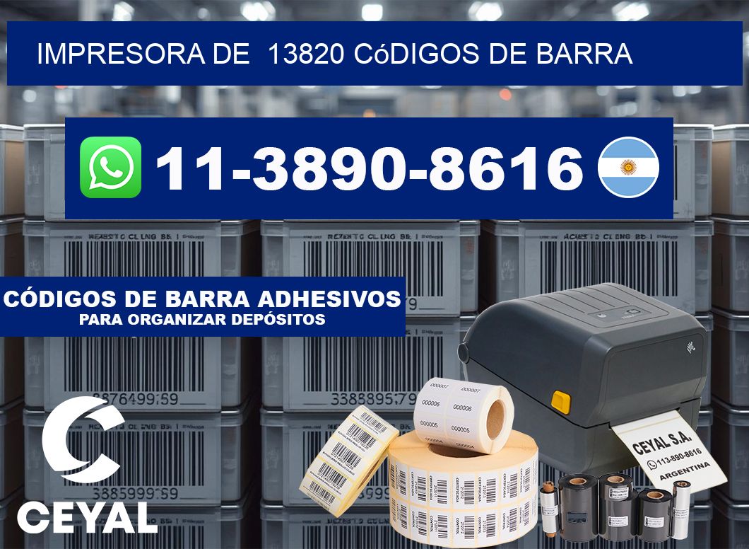 impresora de  13820 códigos de barra