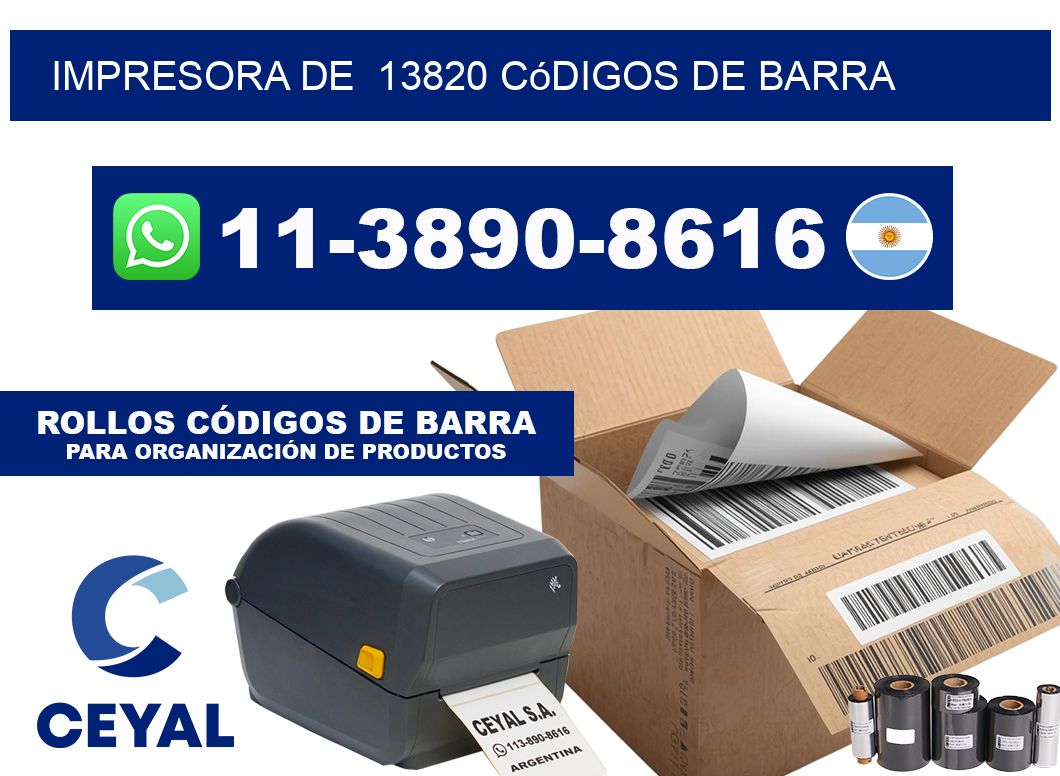 impresora de  13820 códigos de barra