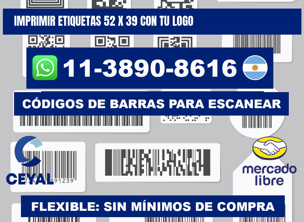 imprimir etiquetas 52 x 39 con tu logo